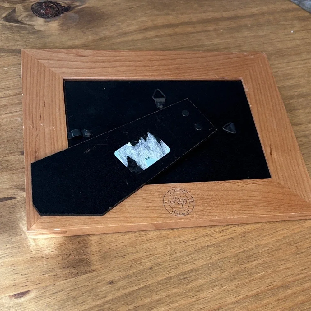 KATE POSH 5th Anniversary Engraved Natural‎ Wood Picture Frame Gifts NEW